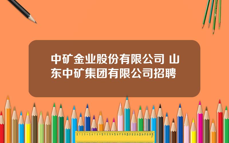 中矿金业股份有限公司 山东中矿集团有限公司招聘